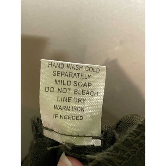 For Cynthia Green Linen Paperbag Waist Pants Size Petite M High Rise Relaxed - Picture 14 of 14